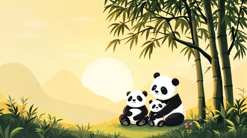 多多影视 品牌故事 多多影视 品牌故事 - 熊猫一家温馨相伴